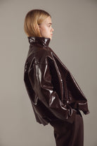 Dark Chocolate Premium Eco-Leather Bomber