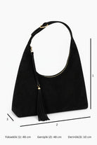 Sorre Xl Suede Omuz Çantası | Siyah