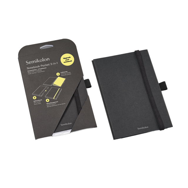 Semikolon Patch Pocket (Defter Körüğü), A5, Heritage Line Pure, Black
