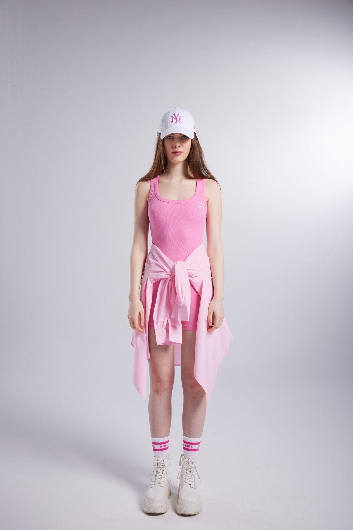 Cepli Oversize Kesim Lovesize Gömlek Pembe