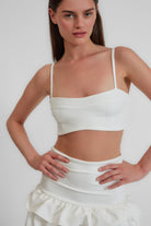Lilla Beyaz Crop Top