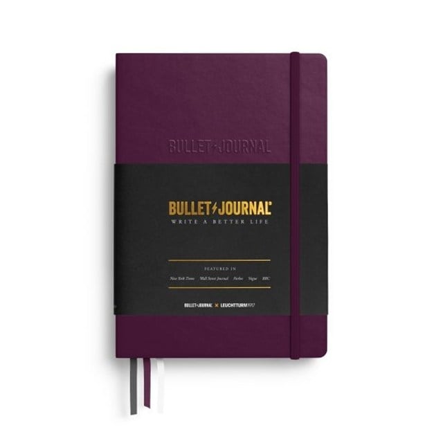 Leuchtturm 1917 Bullet Journal , Orta Boy (A5), Sert Kapak, 206 Numaralı Sayfa Noktalı Defter Purple 400425