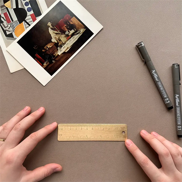 Euk Design Pirinç Kısa Cetvel
