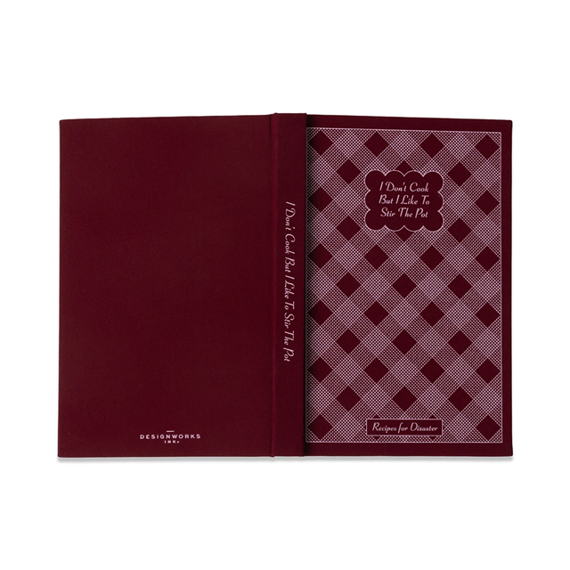 Designworks Ink Retro Kapaklı Defter - Bordo / Self Help I Don'T Cook (14.6X21.6 Cm)