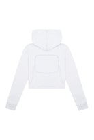 Sırtı Açık Kapüşonlu Sweatshirt-Kırık Beyaz
