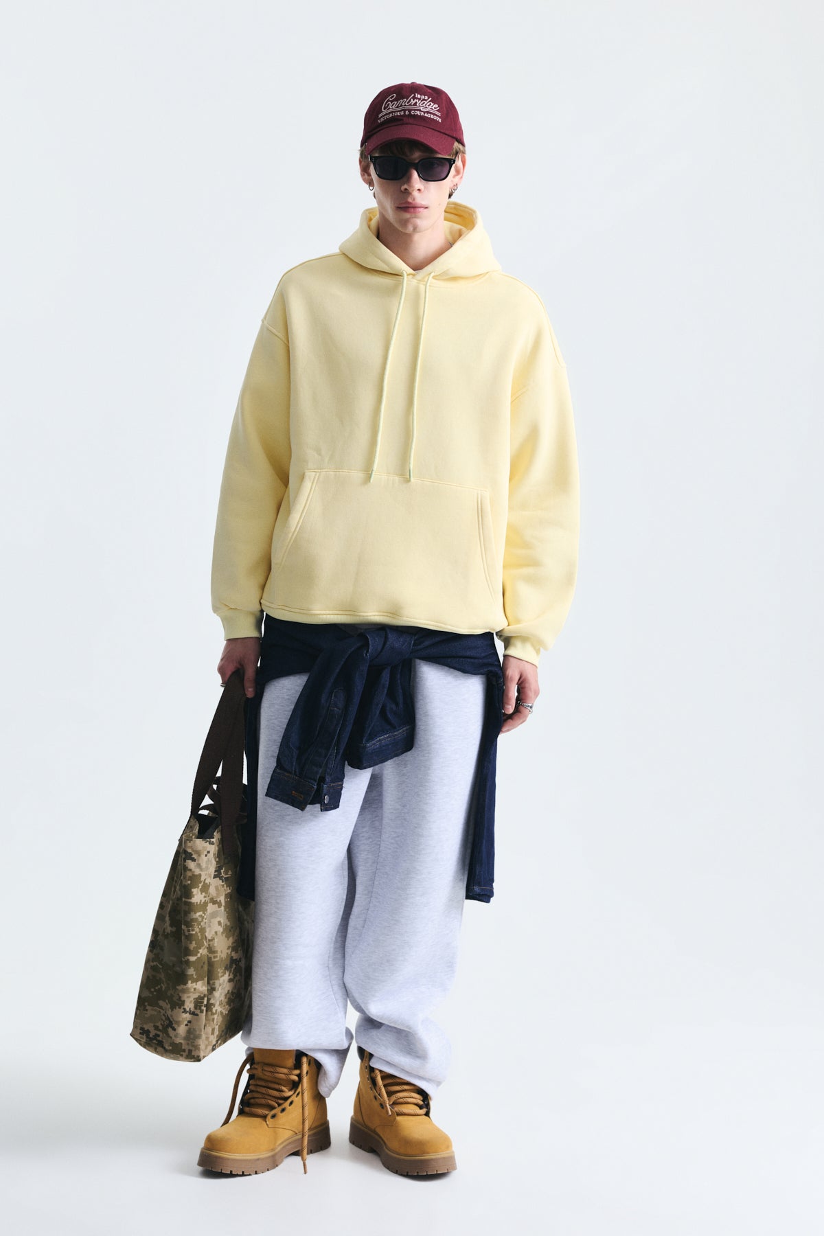 Basic Oversize Yıkamalı Hoodie