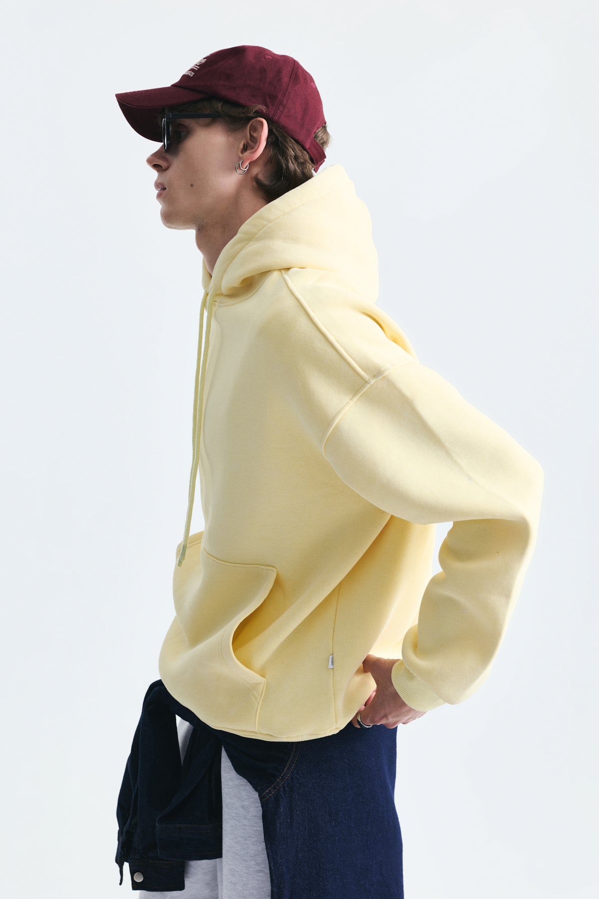 Basic Oversize Yıkamalı Hoodie