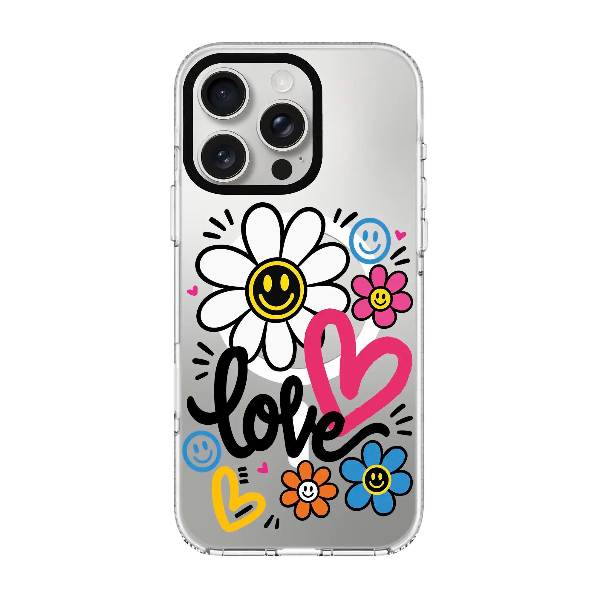 Love Bloom-Clear Kılıf Magsafe Özellikli - Iphone 15 Pro Max