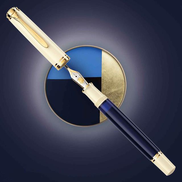 Pelikan Souverän Special Edition M800 Dolma Kalem Cream Blue Ef