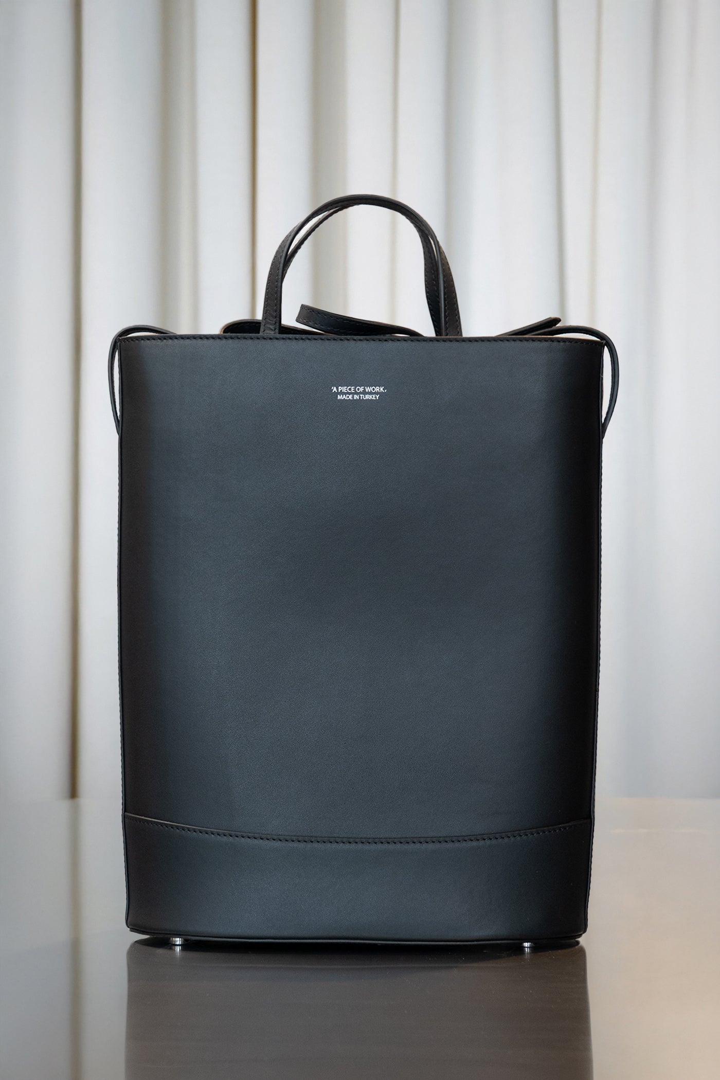A Piece Of Work-Leather Laptop Bag In Black-1-Milagron.com