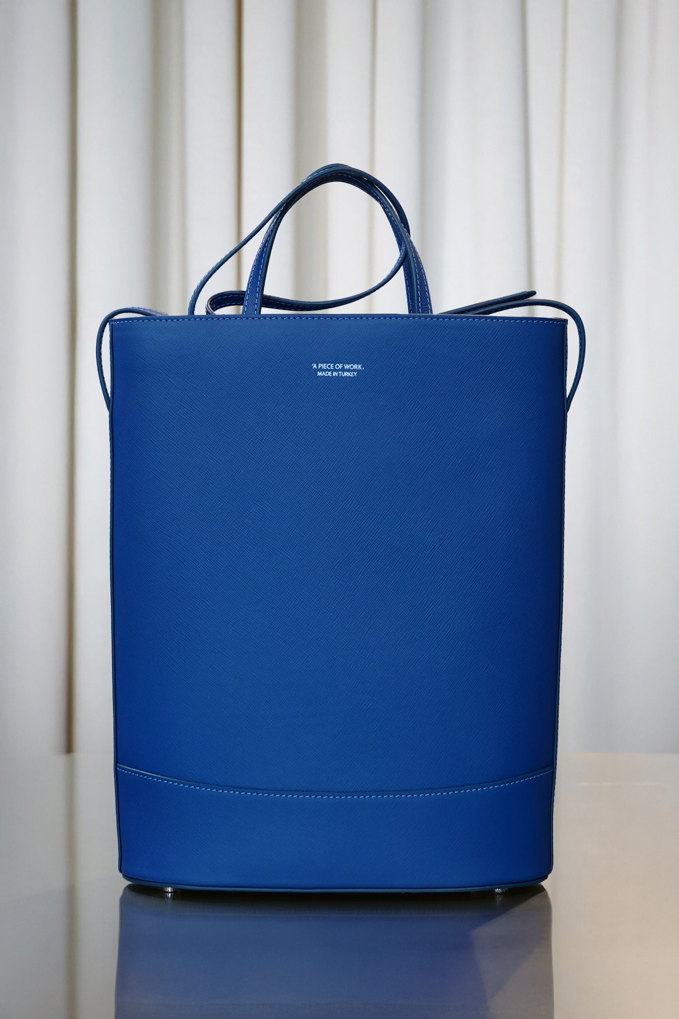 A Piece Of Work-Leather Laptop Bag In Blue-1-Milagron.com