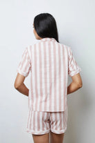 A Simple Way Co-Çizgili Pijama Takım - Pembe Beyaz Çi̇zgi̇li̇-Pijama Takımı-3-Milagron.com