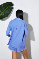 A Simple Way Co-Çizgili Şortlu Takım-Pijama Takımı-7-Milagron.com
