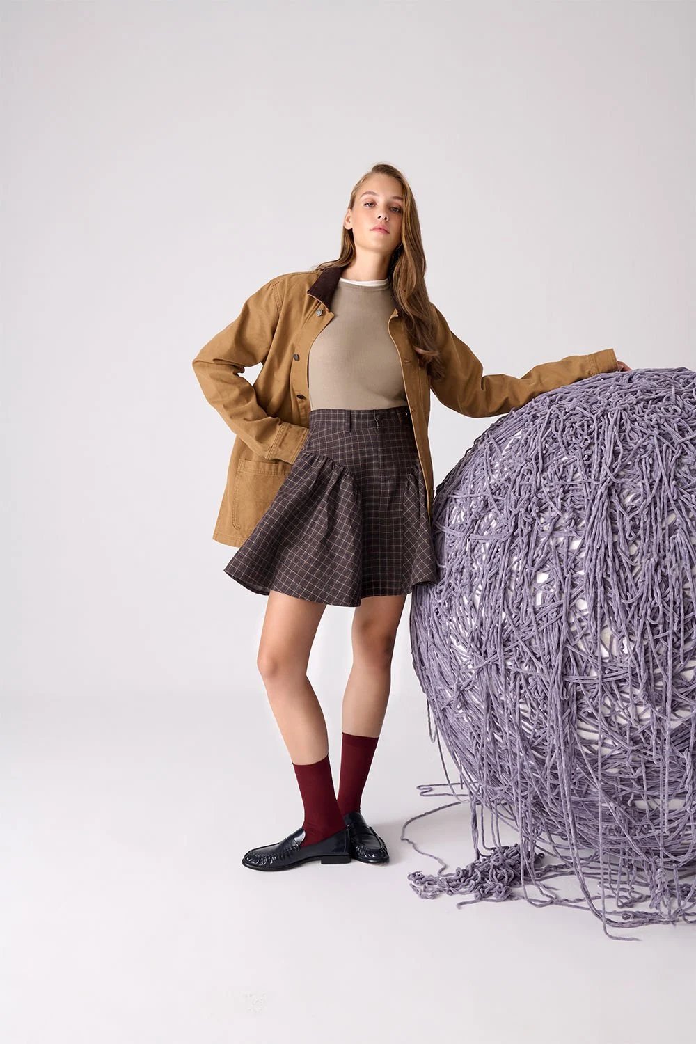 A Simple Way Co-Isabel Kahverengi Ekose-Etek-1-Milagron.com