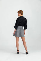 A Simple Way Co-Isabel Siyah Beyaz Küçük Pötikare-Etek-2-Milagron.com