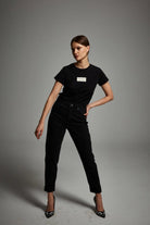 A Simple Way Co-Mom Fit Kot Siyah Pantolon-Kot Pantolon-1-Milagron.com