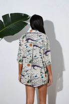 A Simple Way Co-Renkli Desenli Şortlu Takım Total Look - Dağ Desen-Pijama Takımı-3-Milagron.com
