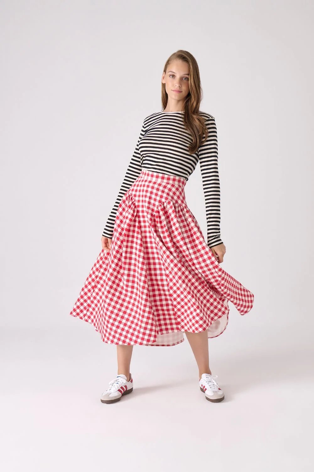 A Simple Way Co-Sofi Etek Kırmızı Beyaz Ekose-Etek-1-Milagron.com