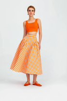 A Simple Way Co-Sofi Etek Turuncu Beyaz Ekose-Etek-1-Milagron.com