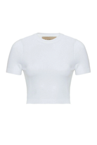 A Simple Way Co-Triko Yarım Kollu Top Beyaz-Body-1-Milagron.com