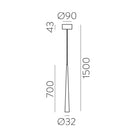 Bendis 1L Sarkit Si̇yah Ø3,2X70 Cm Led 5W 3000K