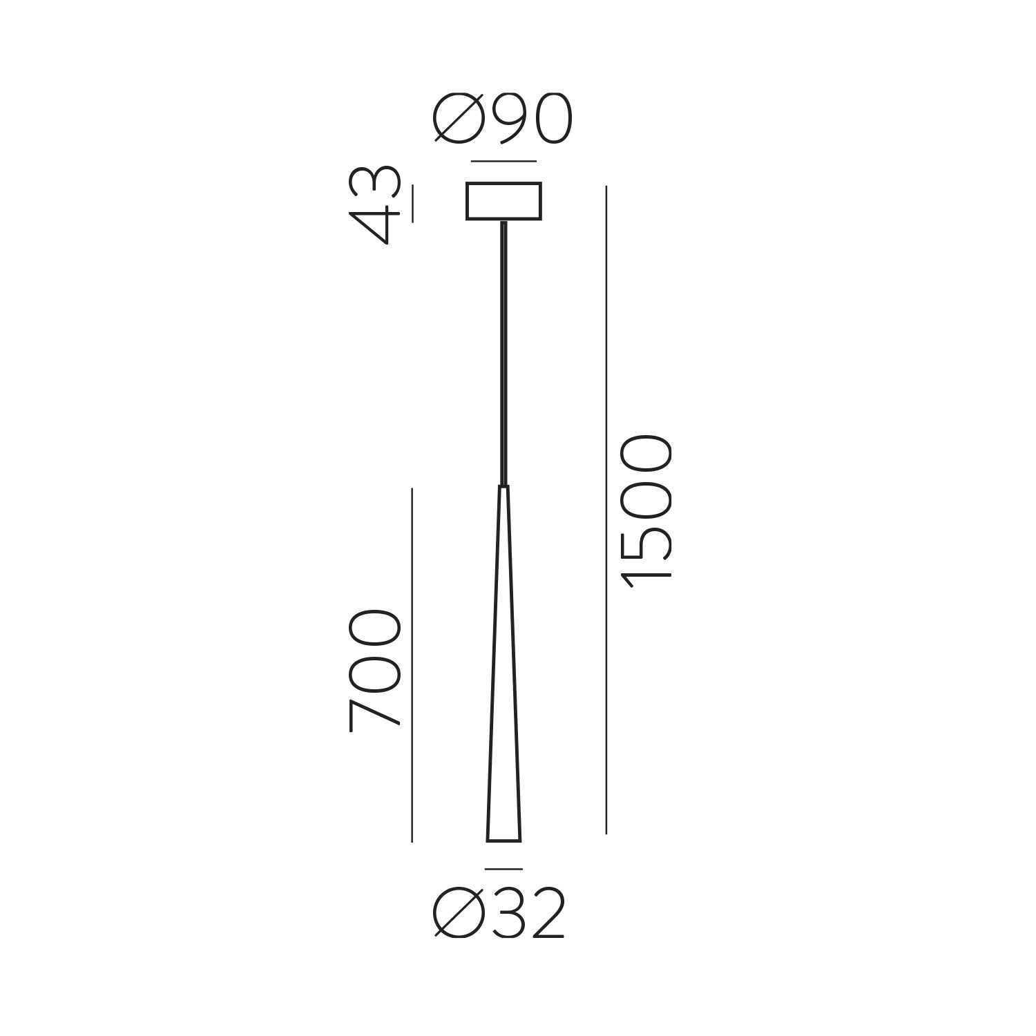 Bendis 1L Sarkit Si̇yah Ø3,2X70 Cm Led 5W 3000K