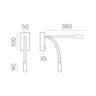 Cio Apli̇k 1L Si̇yah Ø10X38X38 Cm 3000K Led 3W