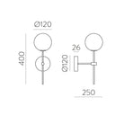 DORIS APLİK 1L OPAL-ANTIKA GOLD Ø12X40 CM 1XG9 LED IP20