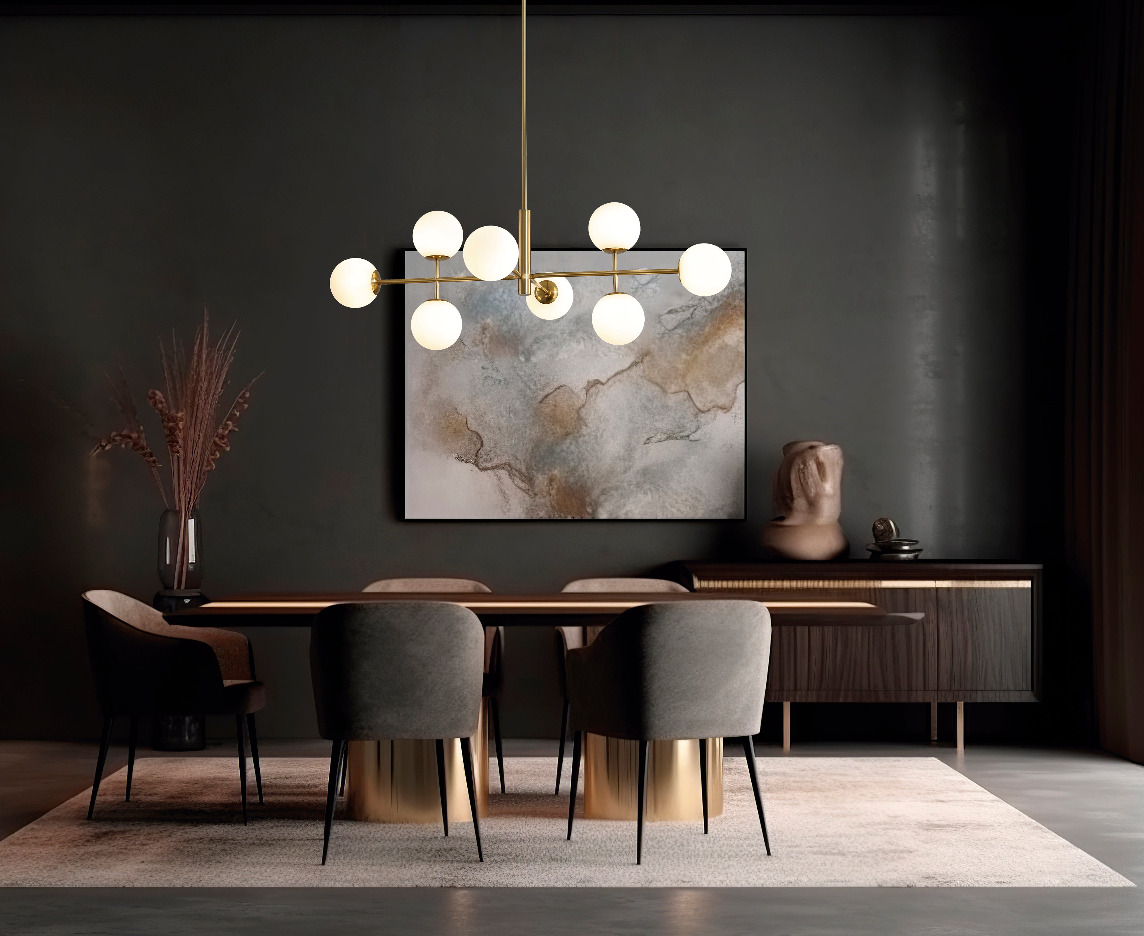 DORIS SARKIT 8L ANTIKA GOLD Ø95X115 CM 8XG9 LED 