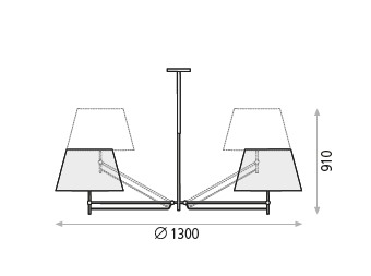 Elba Sarkit 2L Chrome Ø130X910 Cm E27 1X20W