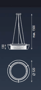 Ital Sarkit 1L Krom Ø52X150 Cm Led 36W 3200K
