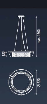 Ital Sarkit 1L Krom Ø52X150 Cm Led 36W 3200K