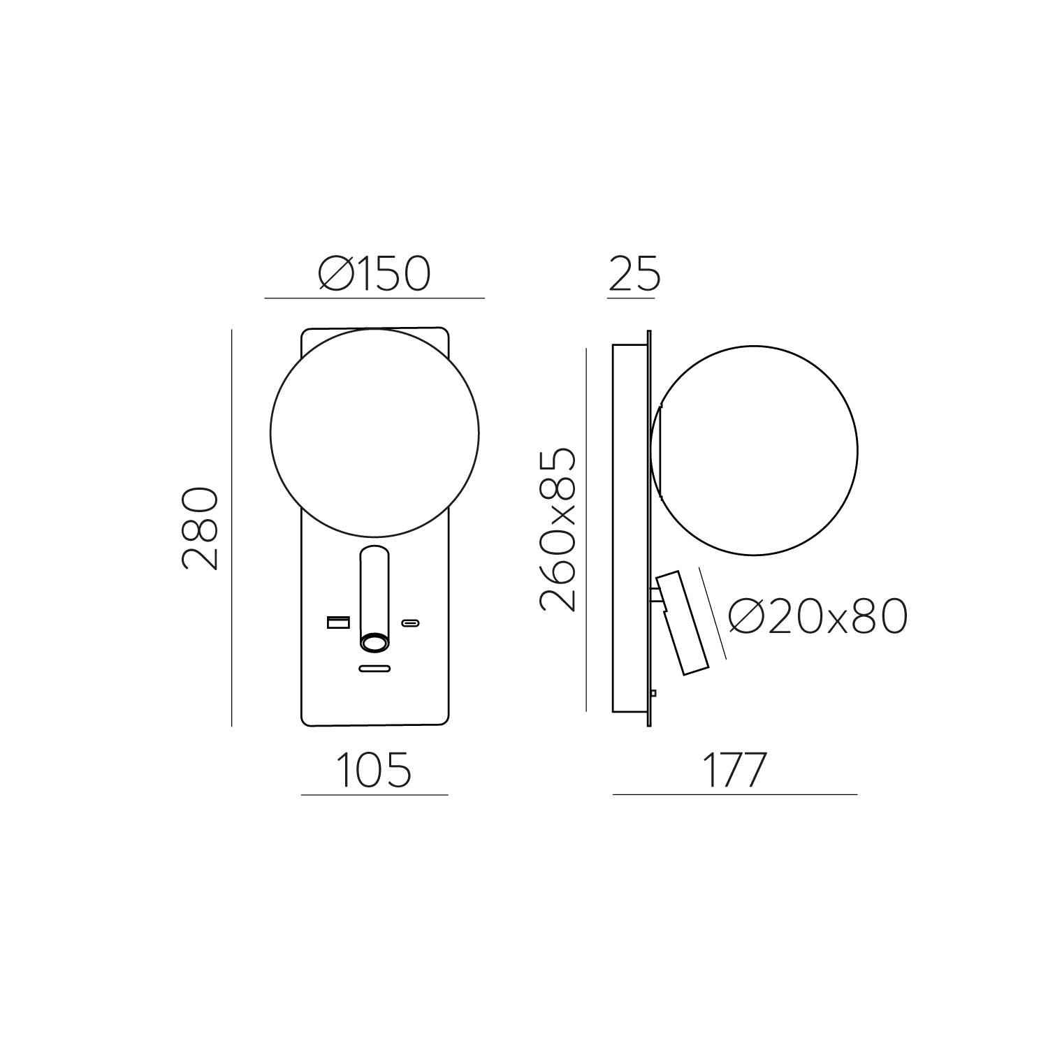Kin Apli̇k Nikel Ø10,5X28X17,7 Cm Led 1X8W+1X3W 2700K