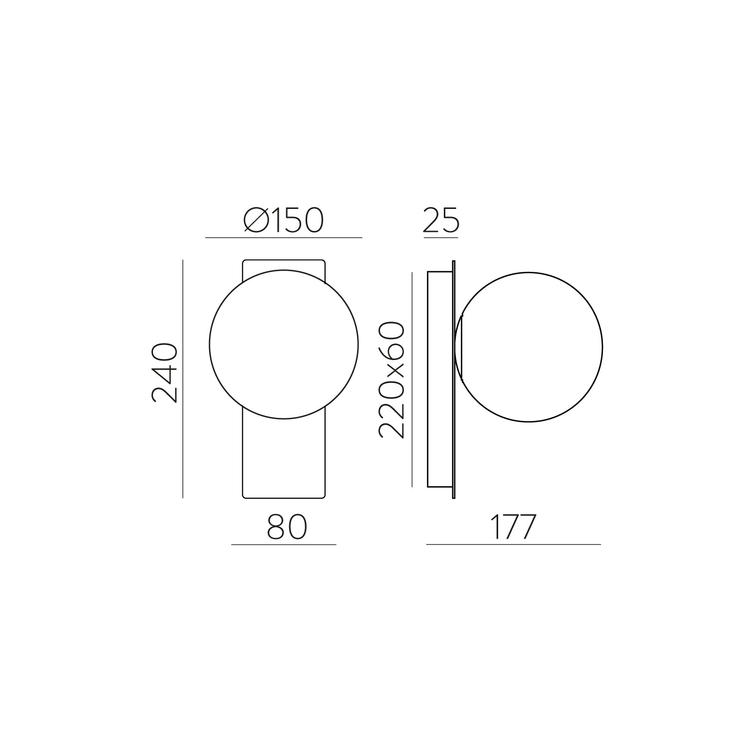 Kin Apli̇k Si̇yah Ø8X24X17,7 Cm Led 1X8W 2700K