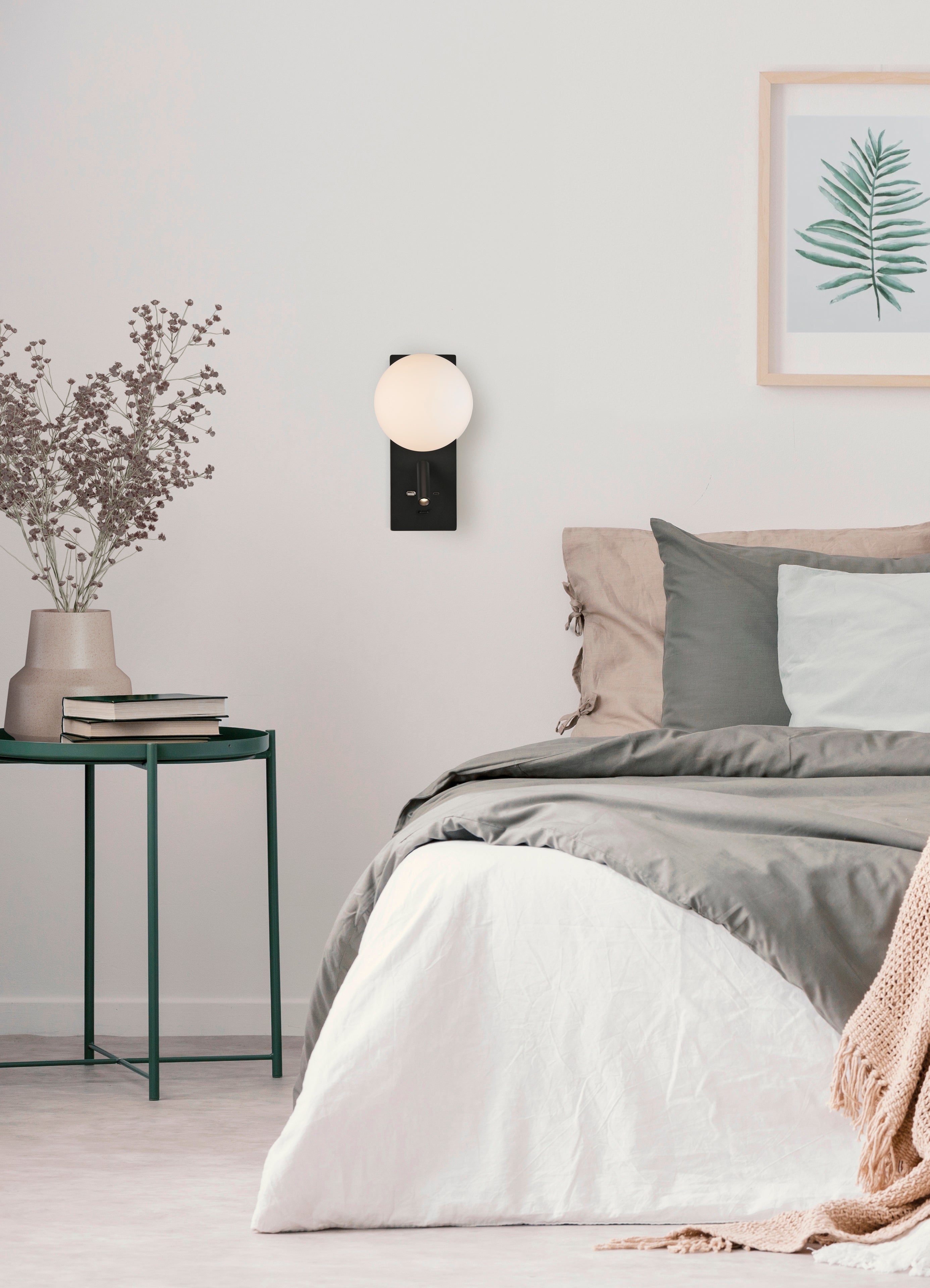 Kin Apli̇k Si̇yah Ø15X17,7X28 Cm Led 8W+3W 2700K