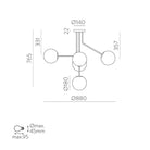 Parma Sarkit 5L Mat Antik Gold Ø88X76,5 Cm E27 5X15W