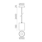 Pipe Sarkit Beyaz Ø10X13 Cm H Max.240 Cm Led Cob 1X18W 3000K