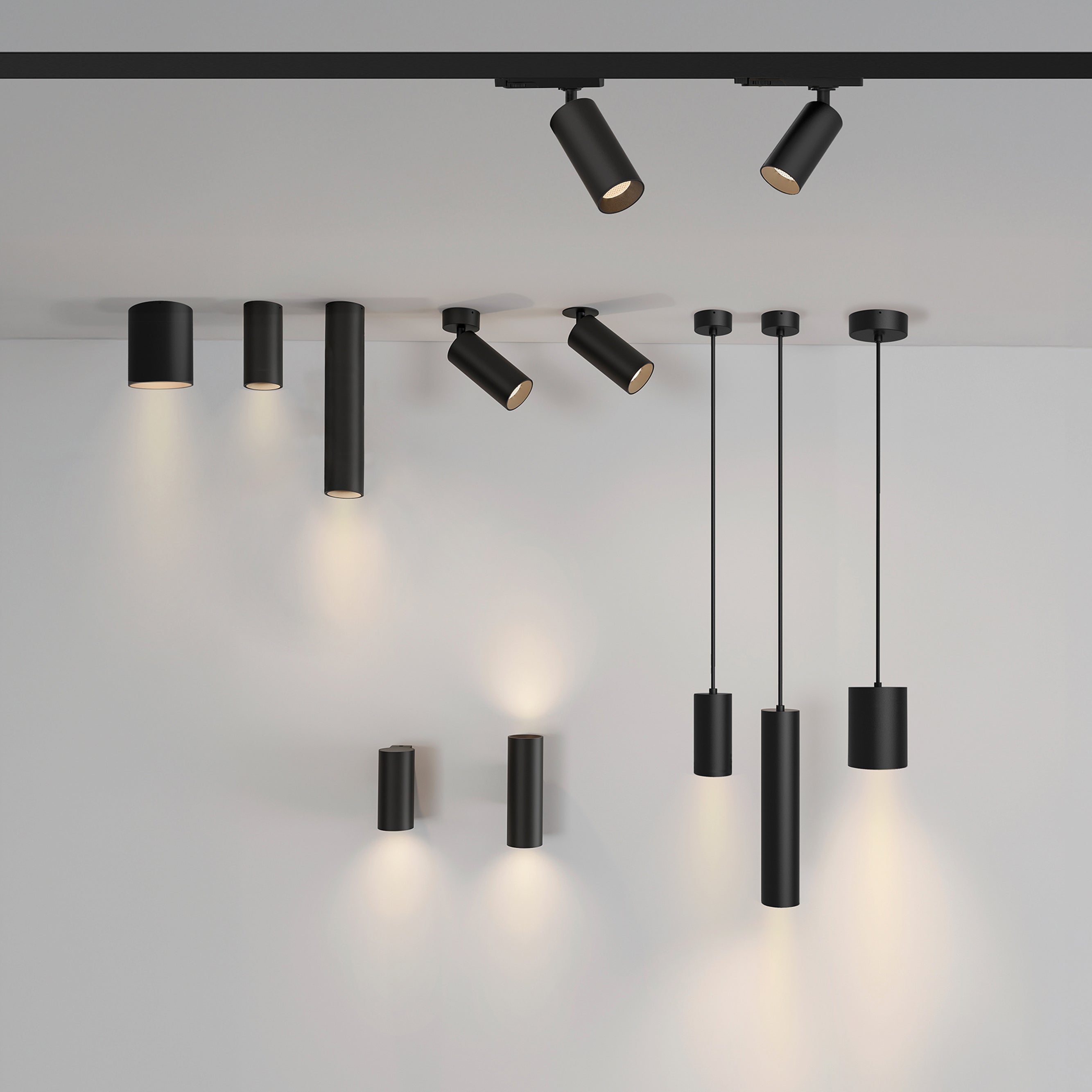 Pipe Sarkit Si̇yah Ø10X13 Cm H Max.240 Cm Led Cob 1X18W 3000K