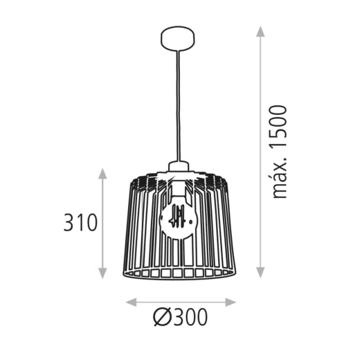 Tao Sarkit 1L Black Ø32X150 Cm E27 1X20W