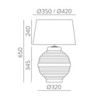 Tarifa Masa Lambasi 1L Parlak Si̇yah Ø42X65 Cm E27 Led 1X15W
