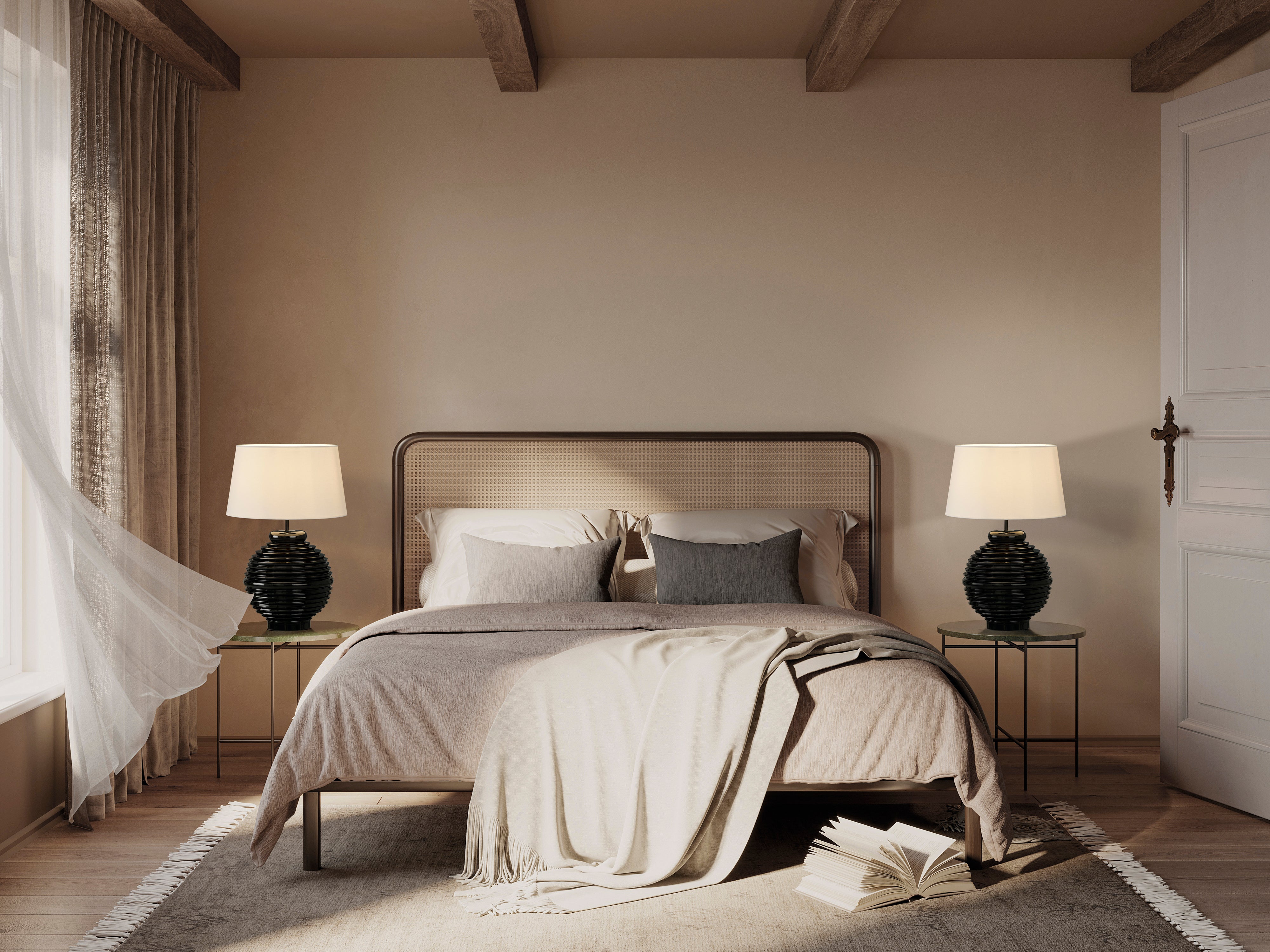 Tarifa Masa Lambasi 1L Parlak Si̇yah Ø42X65 Cm E27 Led 1X15W