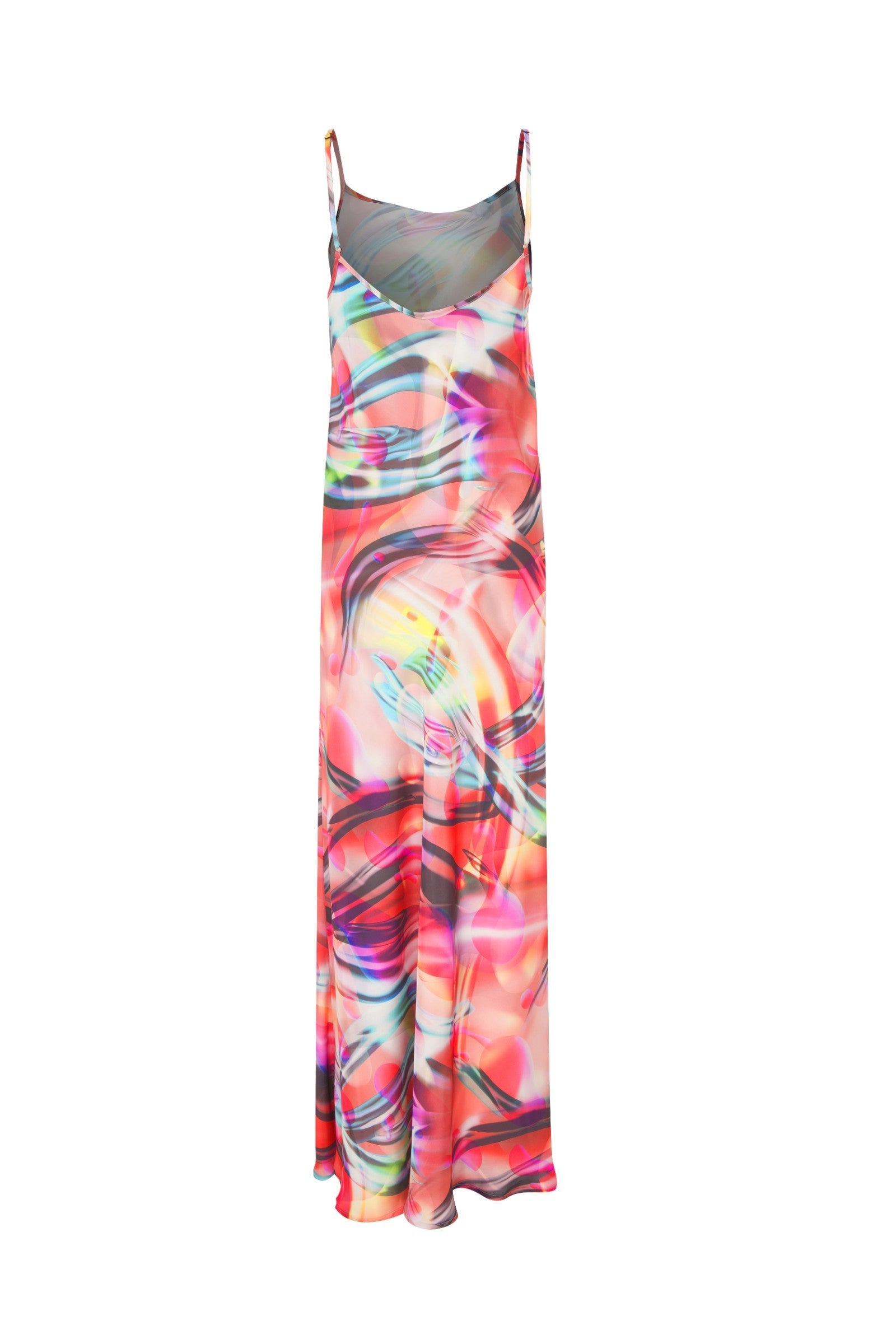 Ace Nayman-Destiny Multicolor Satin Dress-Elbise-2-Milagron.com