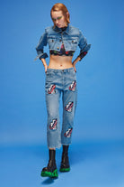 Ace Nayman-Gabriela Monogram Printed Crop Top-Crop Top-1-Milagron.com