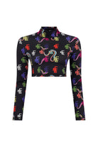 Ace Nayman-Gabriela Monogram Printed Crop Top-Crop Top-2-Milagron.com