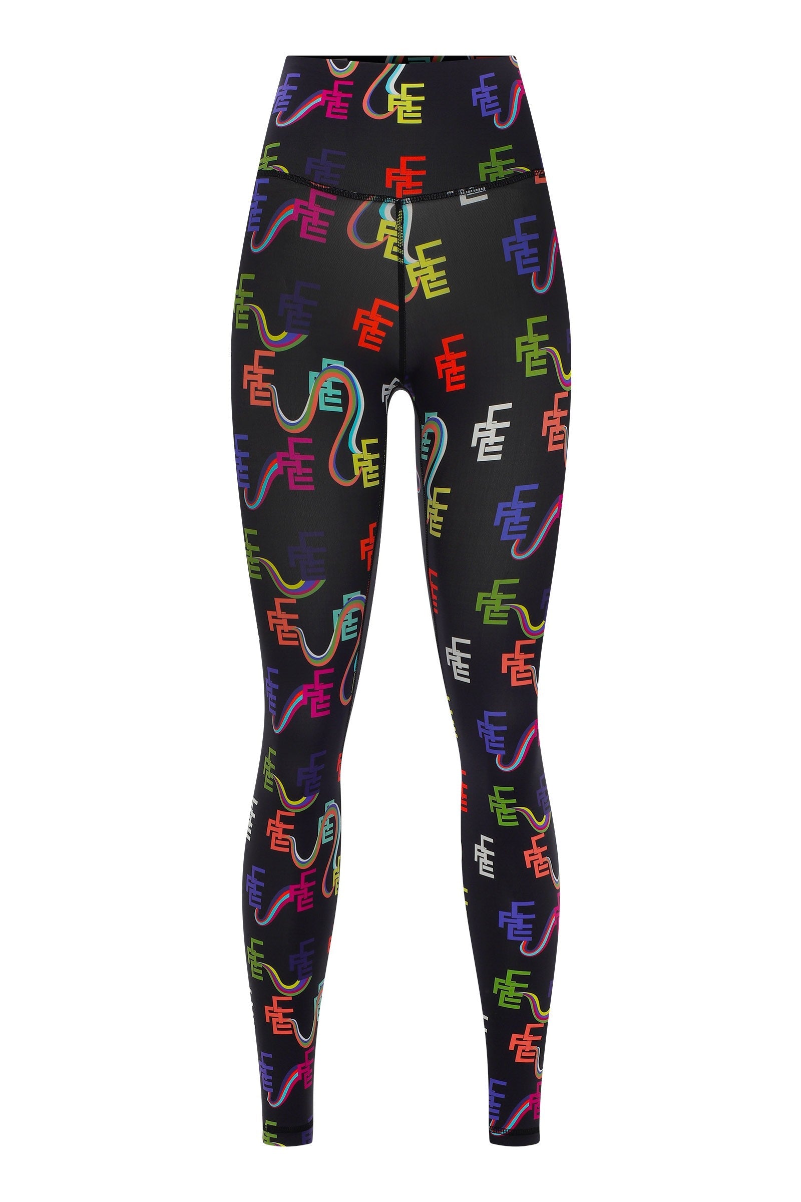 Ace Nayman-Kiara Monogram Printed Leggings-Tayt-2-Milagron.com