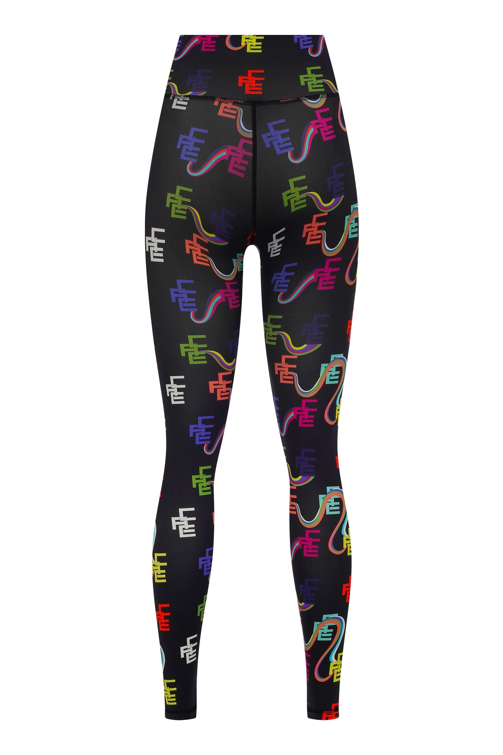 Ace Nayman-Kiara Monogram Printed Leggings-Tayt-3-Milagron.com