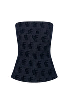 Laura Monogram Denim Corset