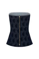 Laura Monogram Denim Corset