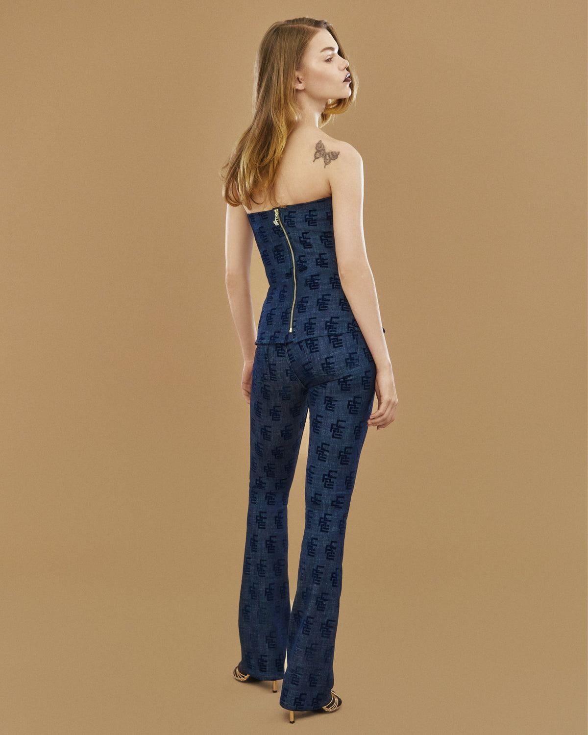 Mira Monogram Denim Pants