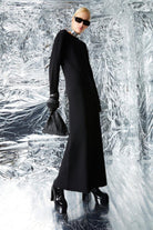 Ace Nayman-Reese Black Knitted Dress-Elbise-1-Milagron.com